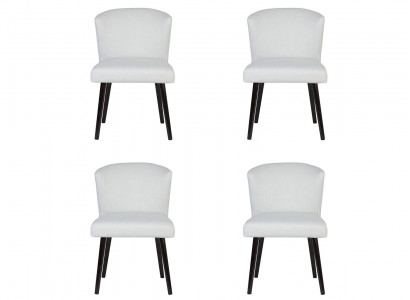 4x Leather Upholstery Seat Chairs Lehn Chair Design Lounge Club Armchair Suite